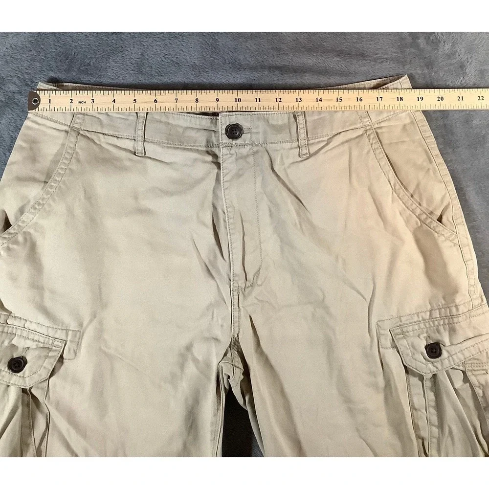 Arizona Jean Co Men's Khaki Cargo Shorts Size 36 Tan Cotton 10